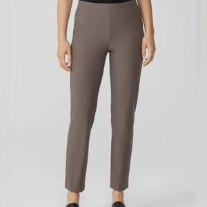 Eileen Fisher Ankle Stretchy Crepe Light Brown Career Women's Taupe Pants L